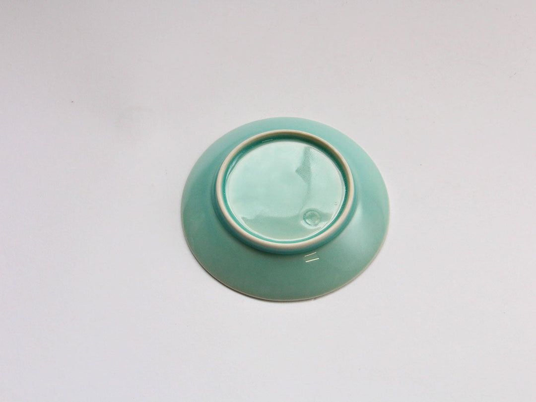 Marine Blue Hemp-Leaf Carved Plate, 10cm — Hand-Carved Japanese Porcelain by Kajiken Seiji