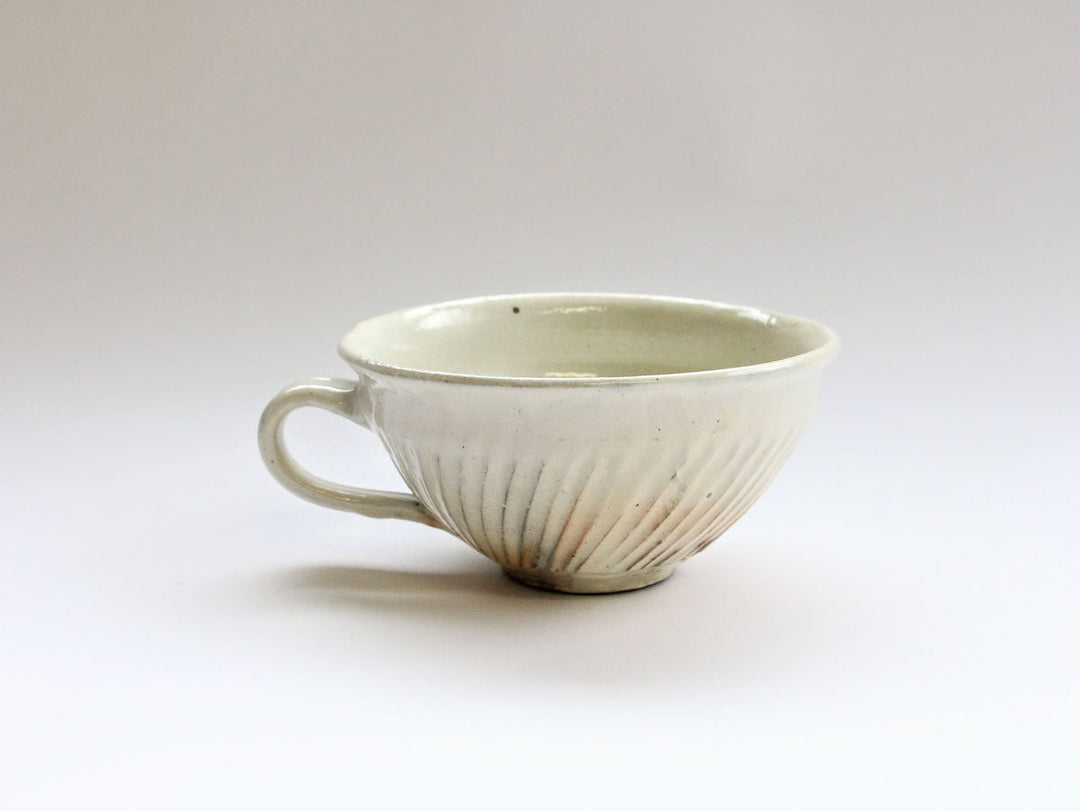 Iron-Speckled Engraved Soup Cup, Round — Hand-Glazed Japanese Pottery by Furutani Pottery