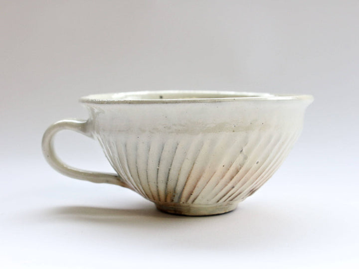 Iron-Speckled Engraved Soup Cup, Round — Hand-Glazed Japanese Pottery by Furutani Pottery