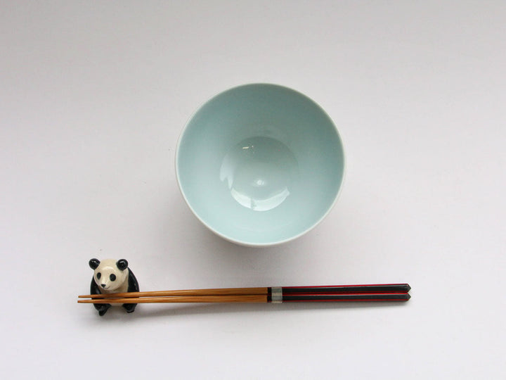 White Daisy Motenashi Rice Bowl Small Blue - Crafted By Fukuho Kiln