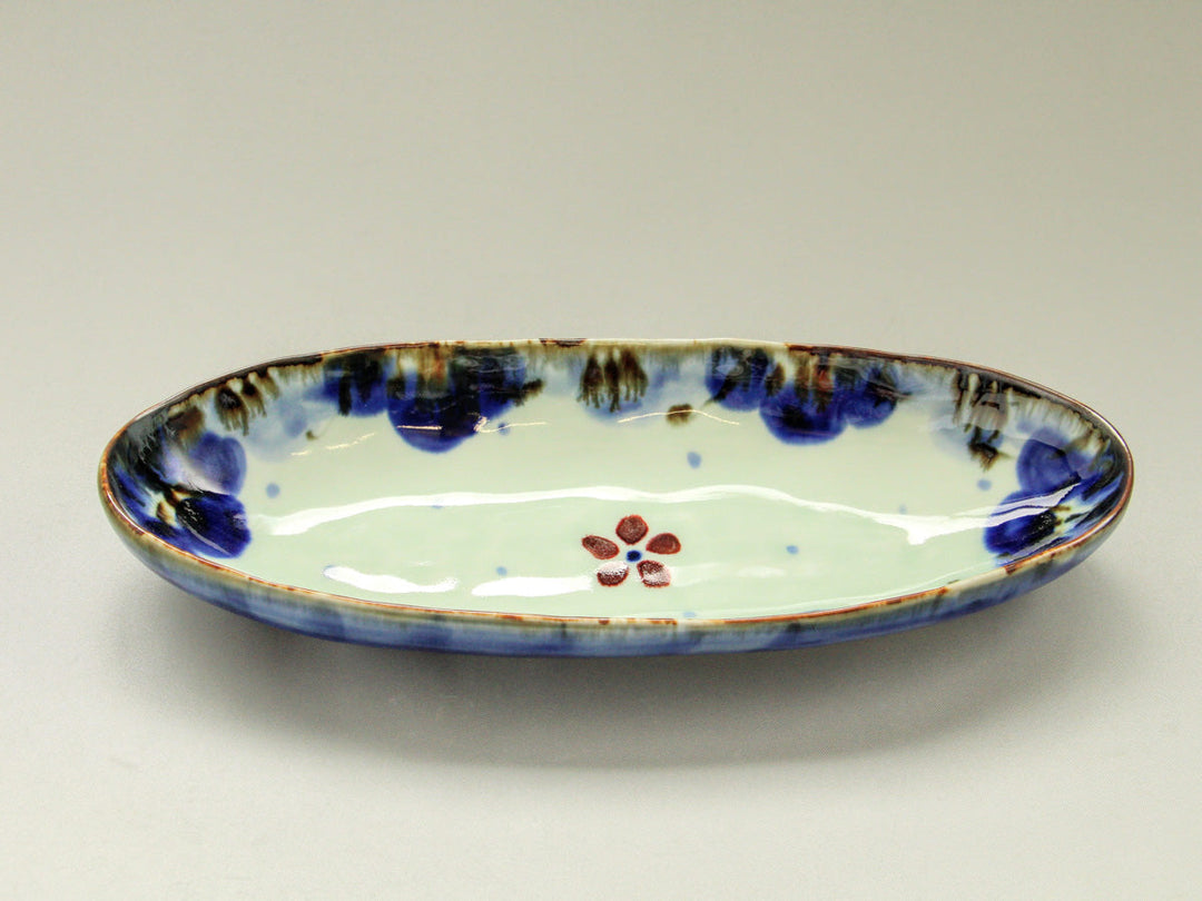 Underglazed Flower canoe Pot, Porcelain