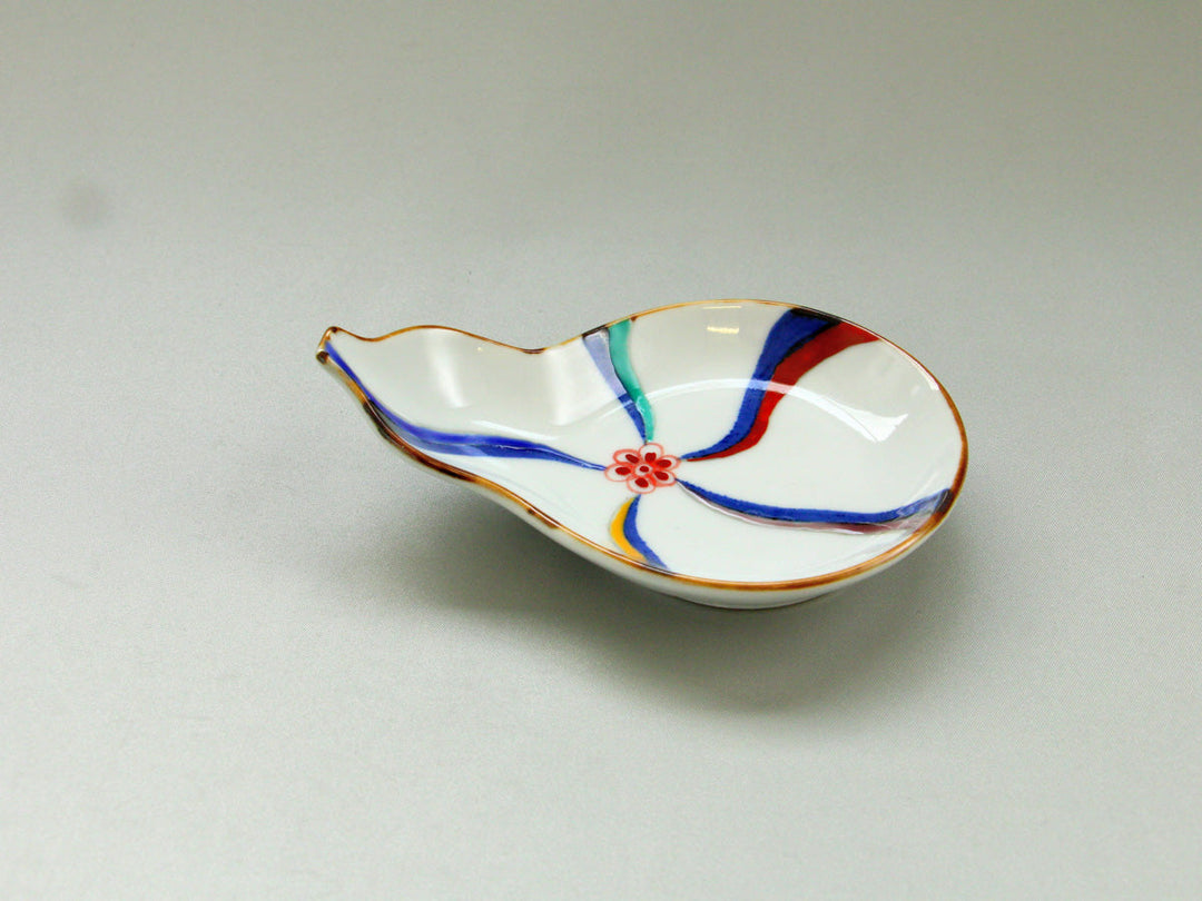Colored Flowing water Hisago Plate, Porcelain