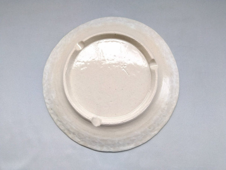 White Slip Peony 7.5-Sun Round Plate Green - Crafted By Yohei Kato