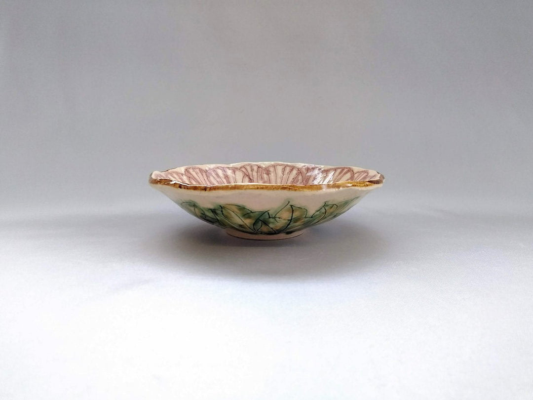 Peony Flowers 5-Sun Shallow Bowl Purple - Crafted By Yoshihei Kato
