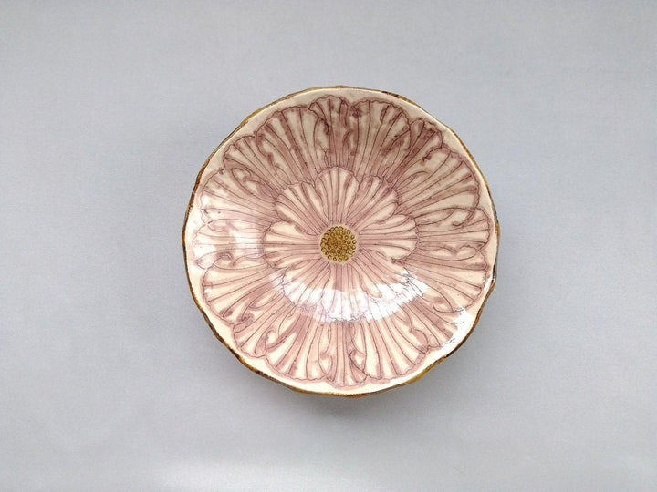 Peony Flowers 5-Sun Shallow Bowl Purple - Crafted By Yoshihei Kato