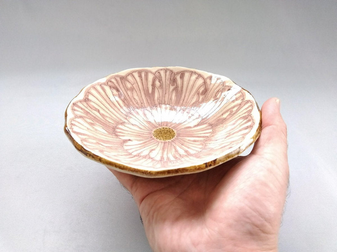 Peony Flowers 5-Sun Shallow Bowl Purple - Crafted By Yoshihei Kato