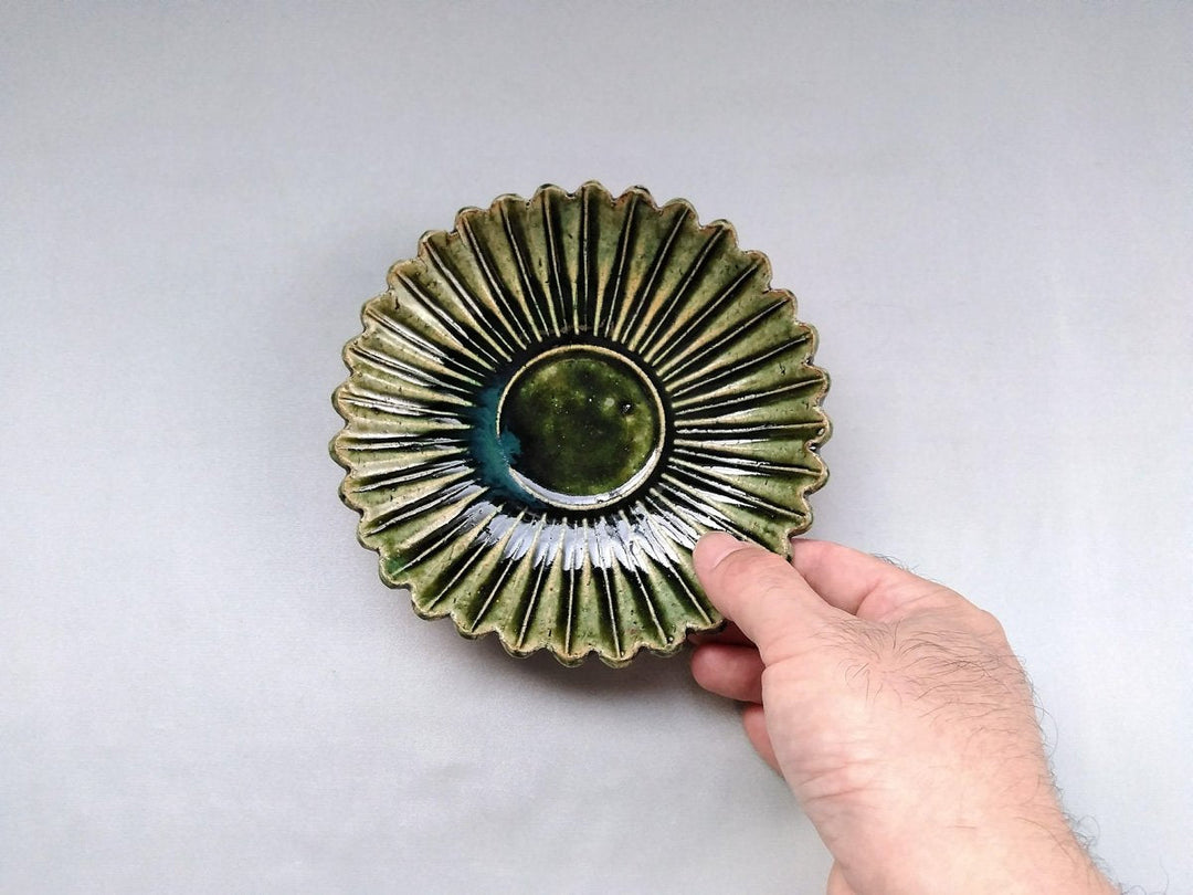 Oribe Chrysanthemum-Shaped Plate - Crafted By Masashi Sato