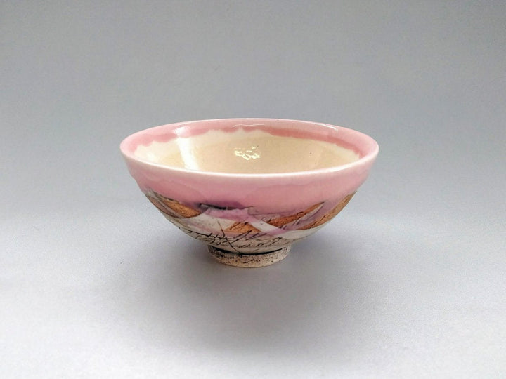 Japanese Rice Bowl Inside White Pink — Hand-Glazed Japanese Pottery by My Store