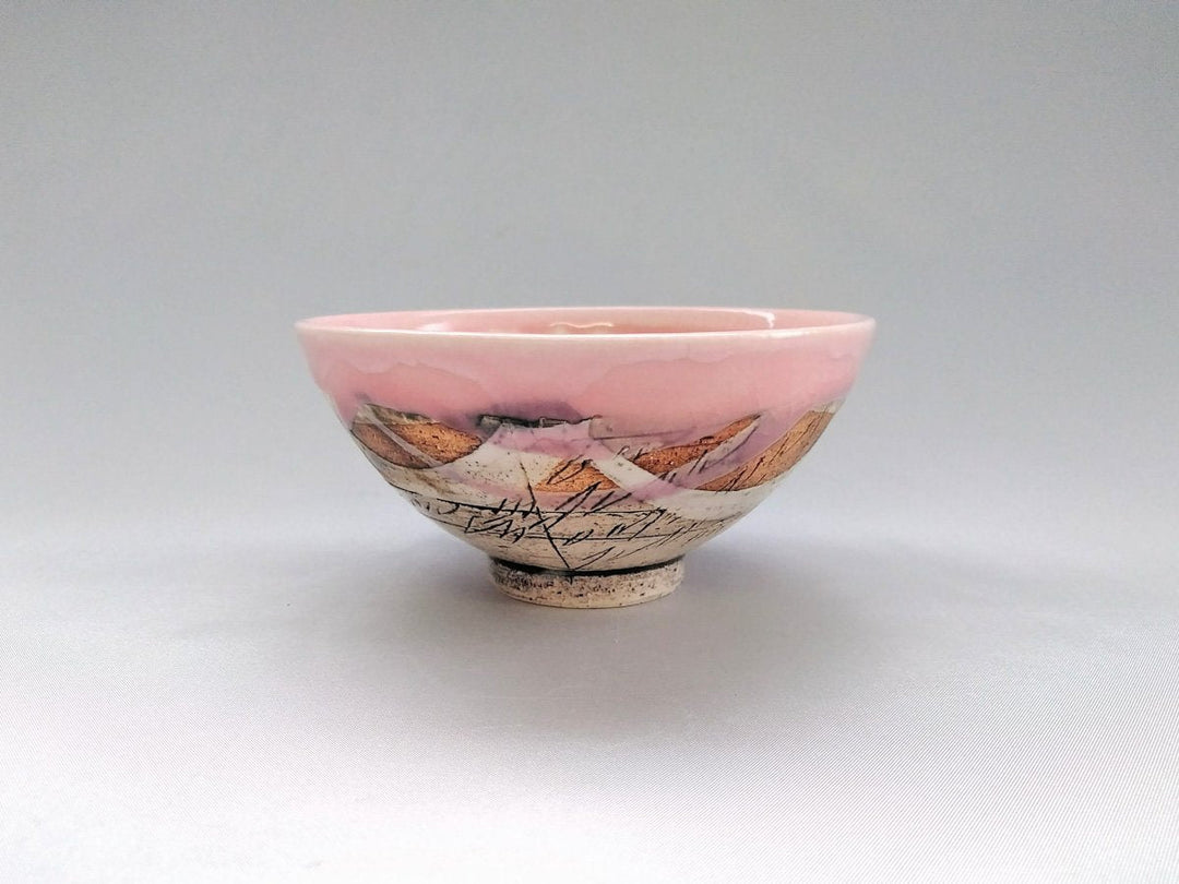 Japanese Rice Bowl Inside White Pink — Hand-Glazed Japanese Pottery by My Store