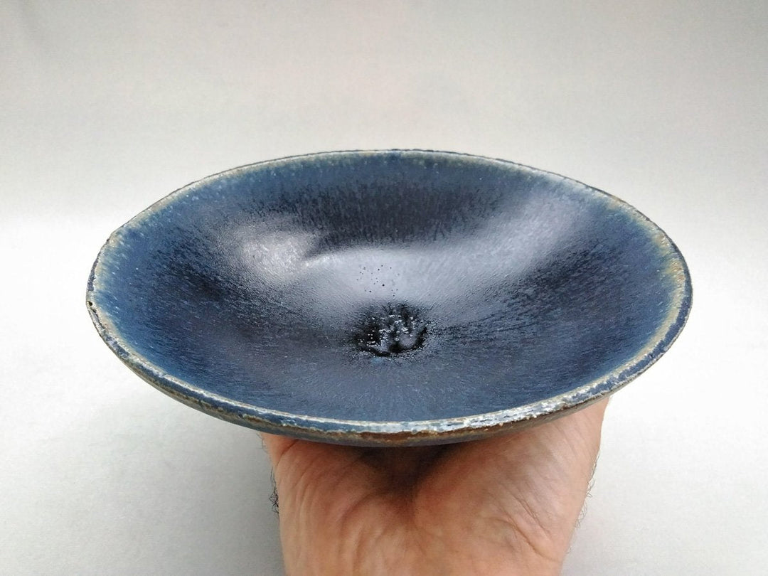 Deep Blue Glazed 6.5-Sun Shallow Bowl - Crafted By Kazuhito Yamamoto