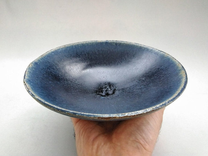 Deep Blue Glazed 6.5-Sun Shallow Bowl - Crafted By Kazuhito Yamamoto