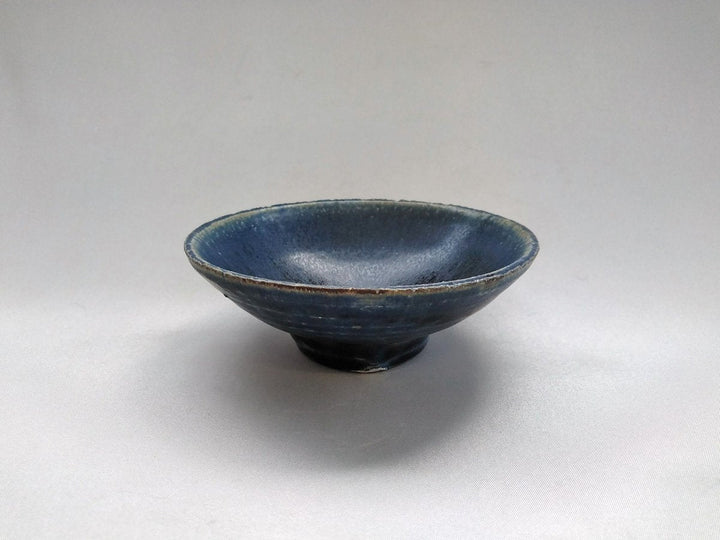 Deep Blue Glazed 4-Sun Shallow Bowl - Crafted By Kazuhito Yamamoto