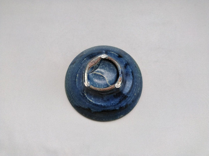 Deep Blue Glazed 4-Sun Shallow Bowl - Crafted By Kazuhito Yamamoto