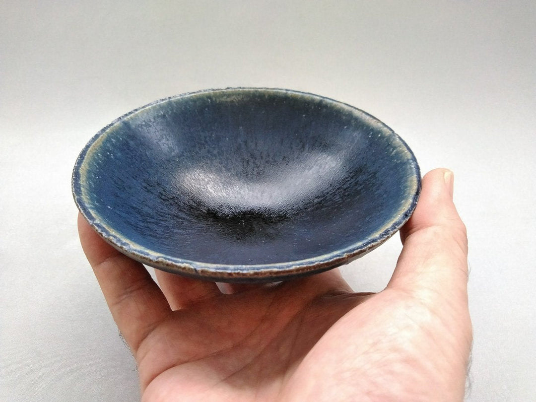 Deep Blue Glazed 4-Sun Shallow Bowl - Crafted By Kazuhito Yamamoto