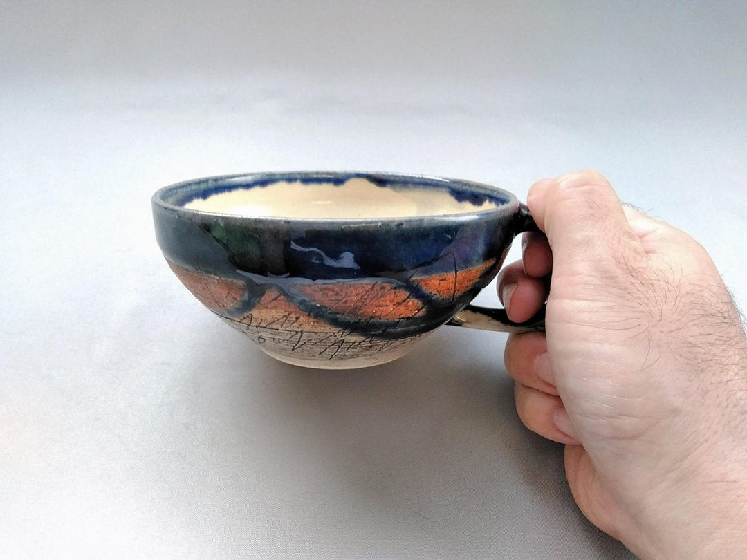 Cafe Soup Eye Blue - Crafted By Kakurin Kiln