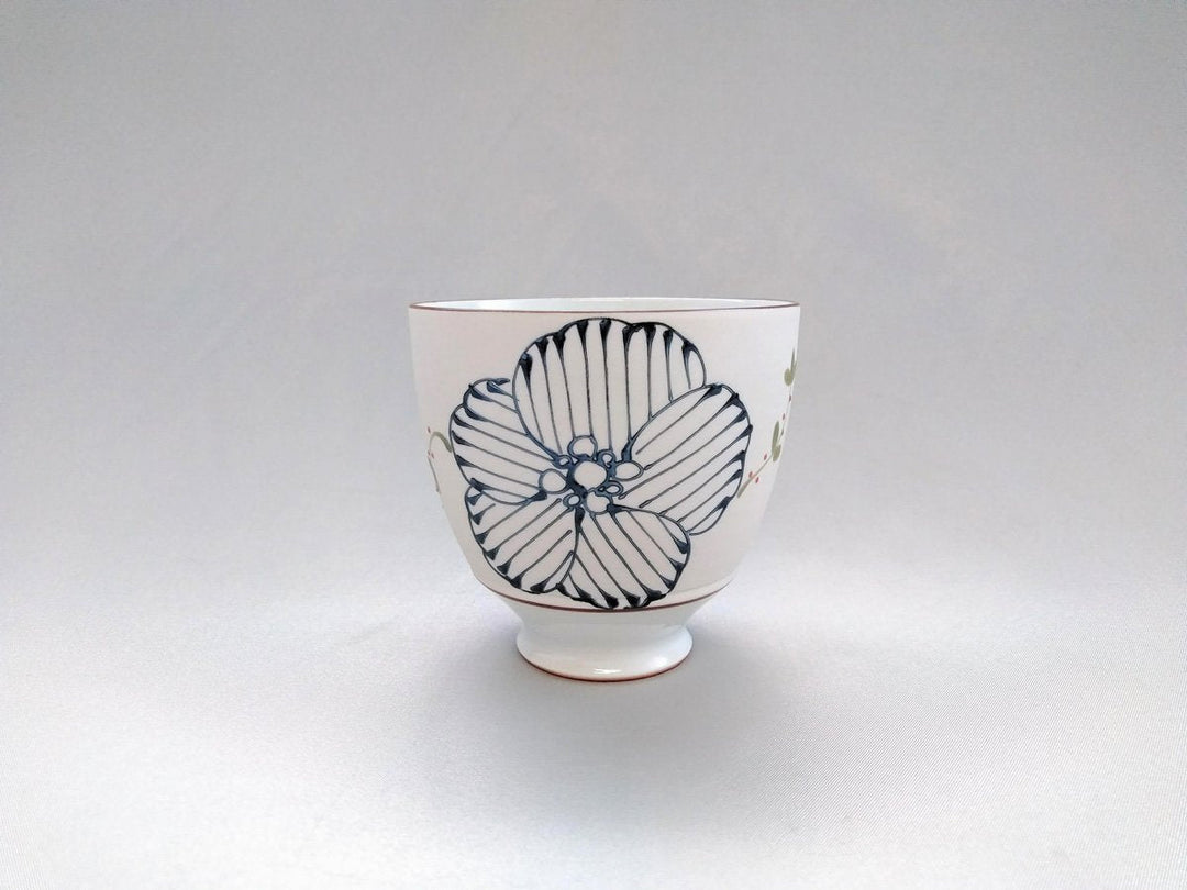 Raster Floral Kasuga Cup Black - Crafted By Fukuho Kiln