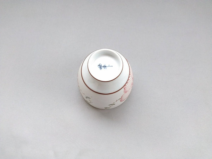 Luster Floral Kasuga Cup Red — Hand-Painted Japanese Pottery by Fukuho Kiln