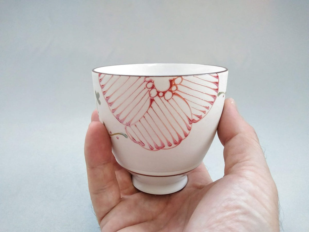 Luster Floral Kasuga Cup Red — Hand-Painted Japanese Pottery by Fukuho Kiln