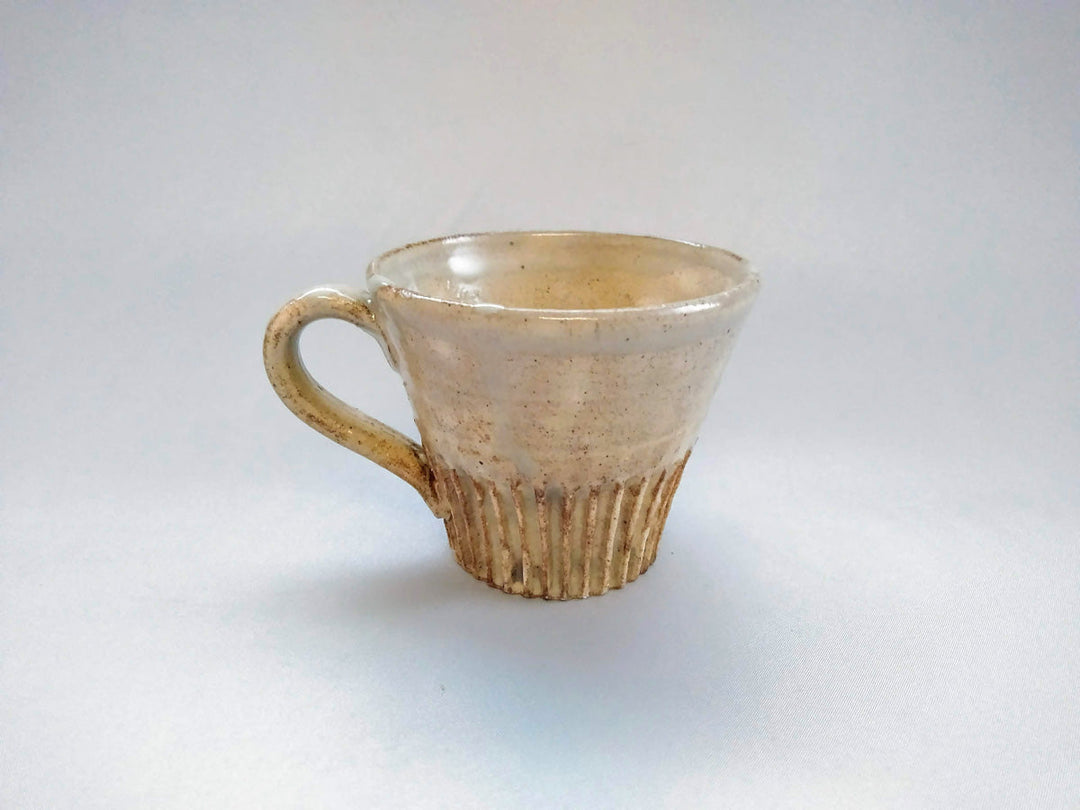 White Slip HanRidged Mug, Japanese pottery (ceramic)