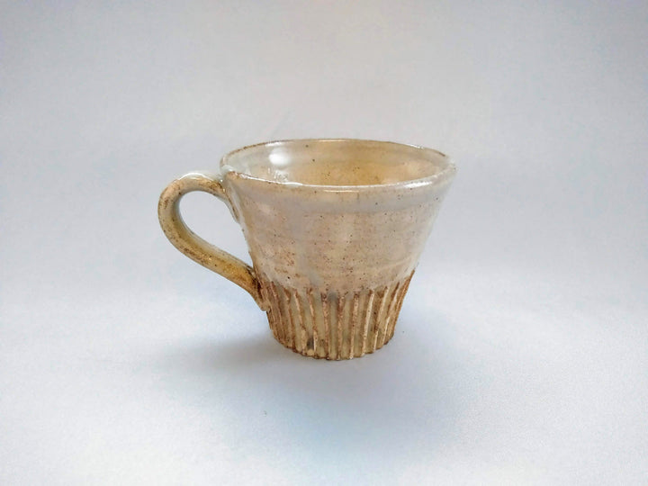 White Slip HanRidged Mug, Japanese pottery (ceramic)