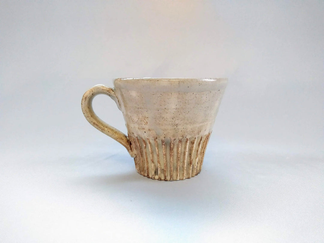 White Slip HanRidged Mug, Japanese pottery (ceramic)