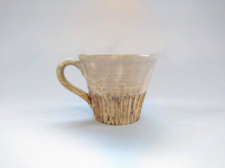 White Slip HanRidged Mug, Japanese pottery (ceramic)