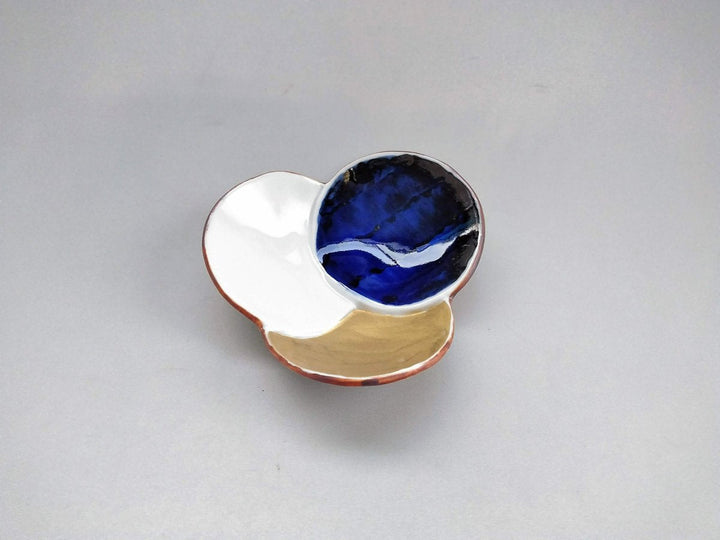 Old-Underglazed Gold-Colored Three-Legged Plate - Crafted By Jusen Kiln