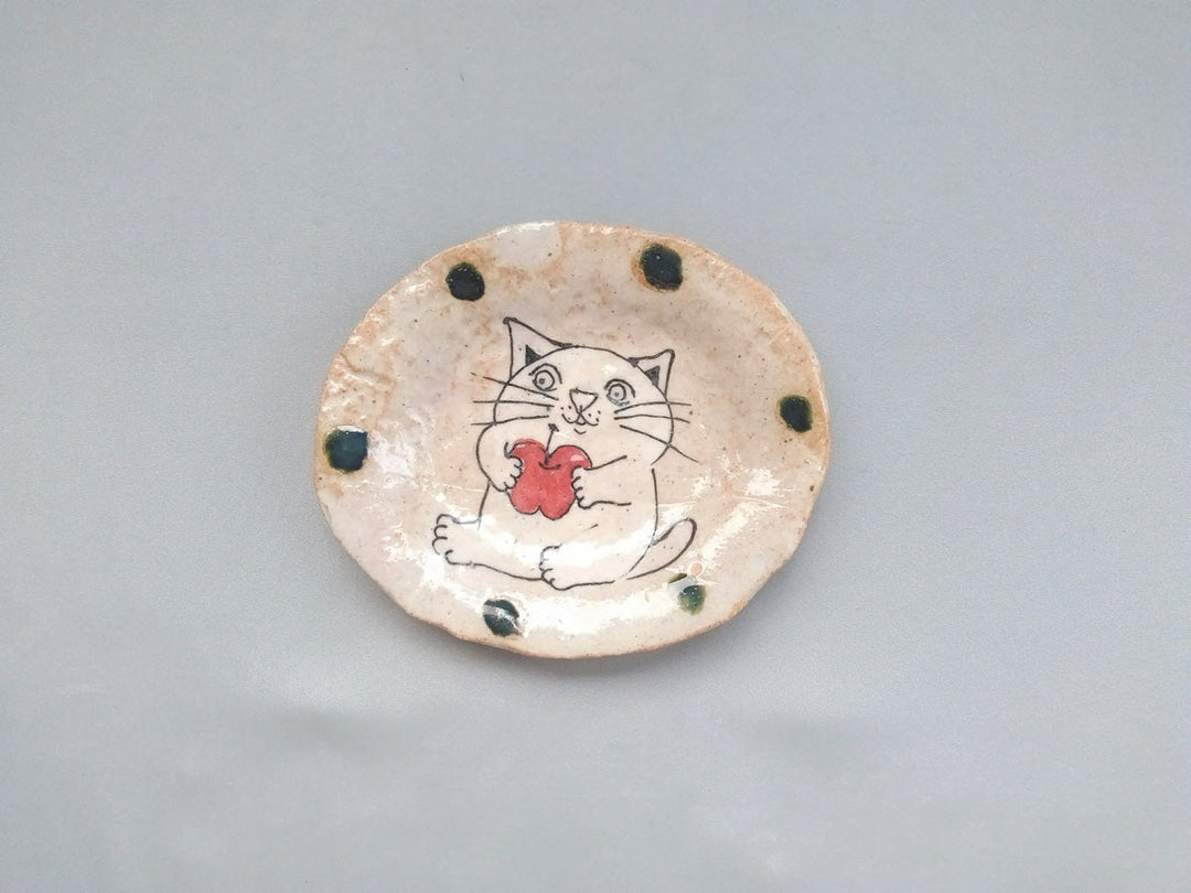 Cat Oval Small Plate Fruit - Crafted By Hiroshi Sato