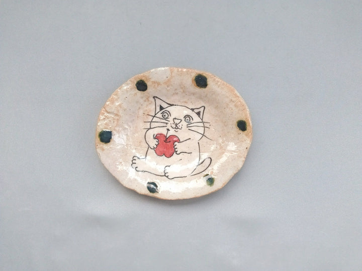 Cat Oval Small Plate Fruit - Crafted By Hiroshi Sato