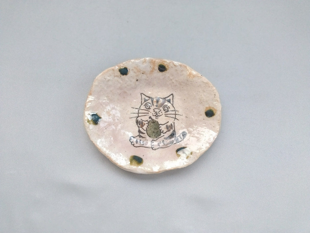 Cat Oval Small Plate Fruit - Crafted By Hiroshi Sato
