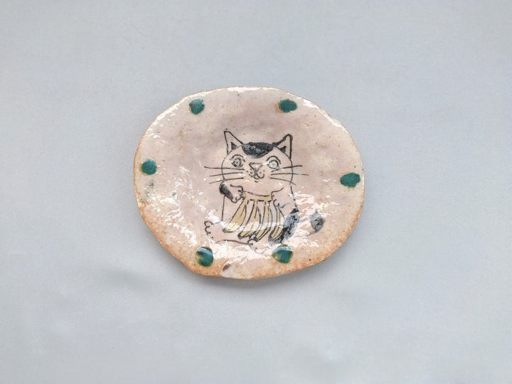 Cat Oval Small Plate Fruit - Crafted By Hiroshi Sato