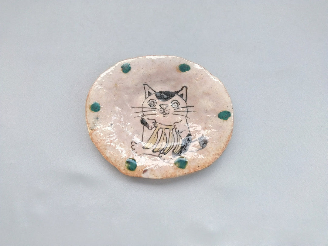 Cat Oval Small Plate Fruit - Crafted By Hiroshi Sato