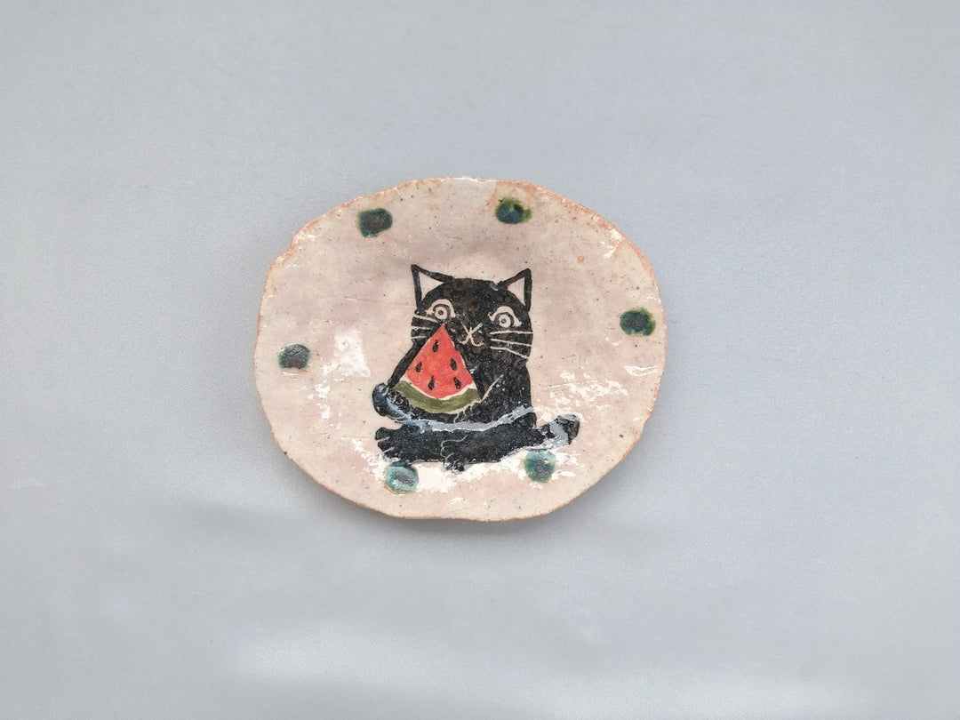 Cat Oval Small Plate Fruit - Crafted By Hiroshi Sato