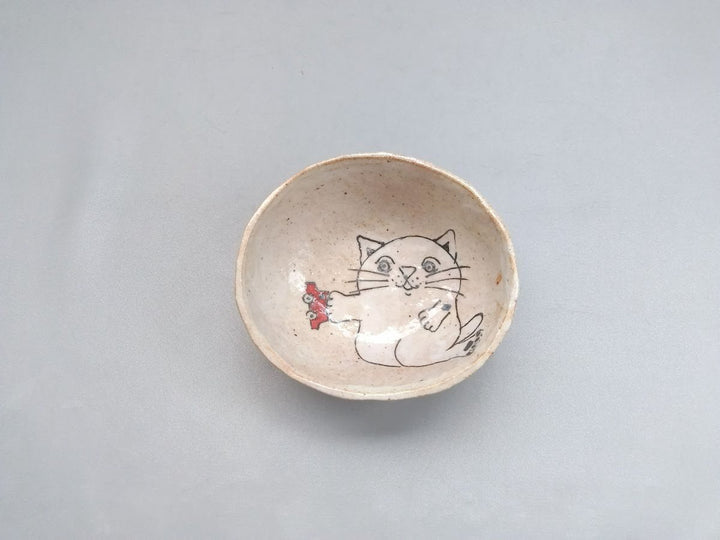 Cat Pattern Kobang Small Bowl - Crafted By Hiroshi Sato