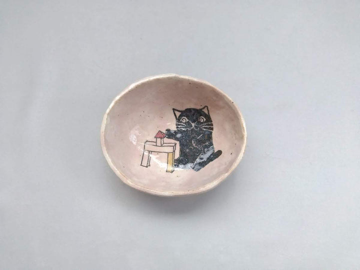 Cat Pattern Kobang Small Bowl - Crafted By Hiroshi Sato