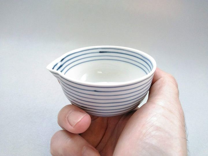 Line Line Katakuchi Small Bowl Blue - Crafted By Koso Kiln