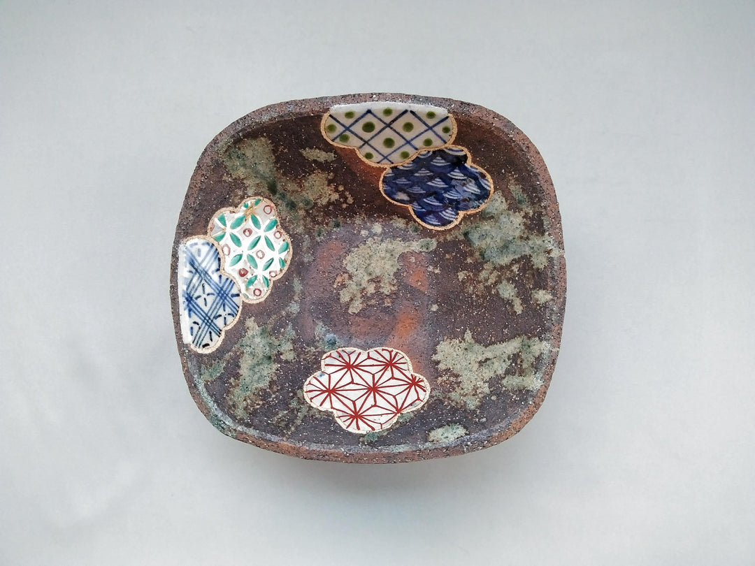 Square Pot Plum Pattern — Hand-Glazed Japanese Pottery by My Store