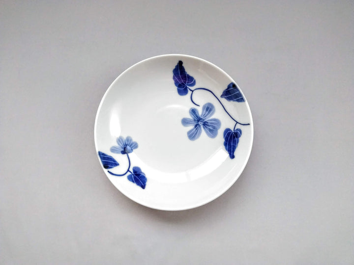 Underglazed Violet Pattern 5-Sun Round Plate - Crafted By Eguchi Pottery