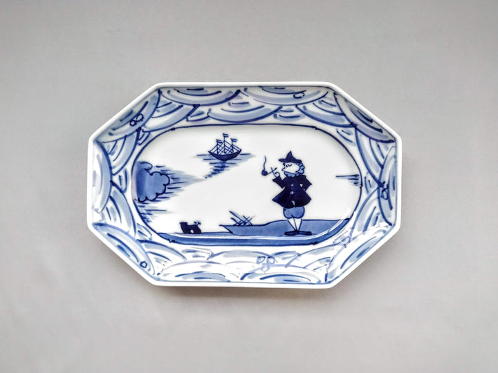 Nagasaki Pattern Octagonal Long Square Plate - Crafted By Shingama