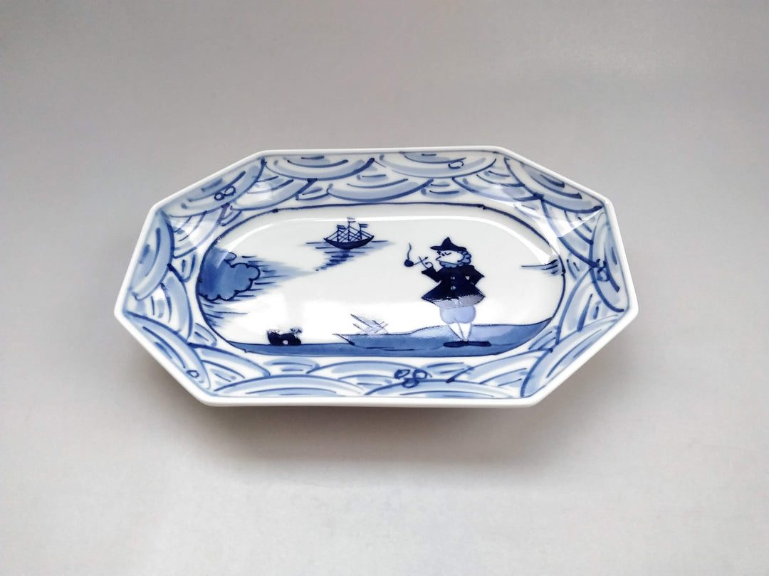 Nagasaki Pattern Octagonal Long Square Plate - Crafted By Shingama