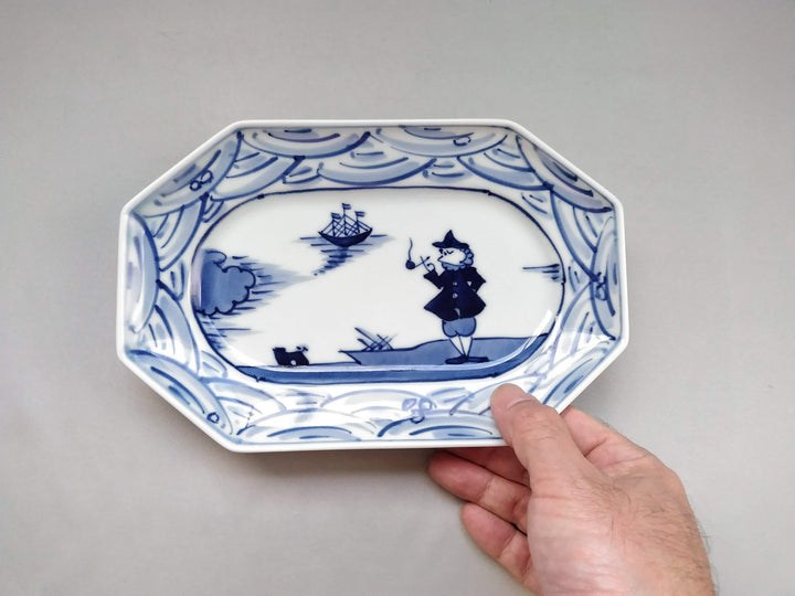 Nagasaki Pattern Octagonal Long Square Plate - Crafted By Shingama