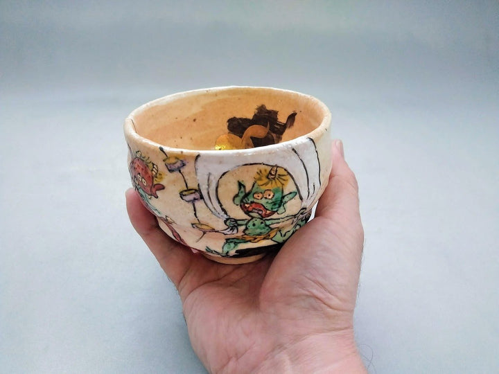 Fake Wind God and Thunder God Round Cup - Crafted By Hitori Wada
