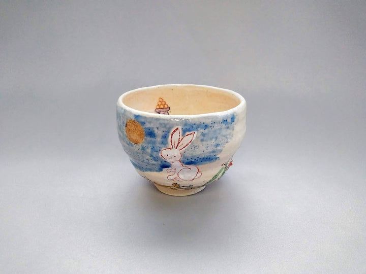 Round Pouring Pot with Moon Viewing Rabbit - Crafted By Hito Wada