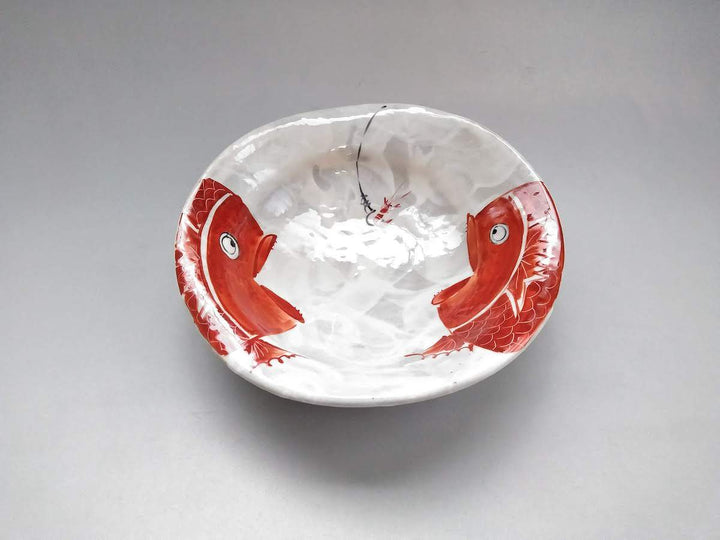 Shrimp and Sea Bream 6.5-Sun Bowl Red - Crafted By Pottery Raku