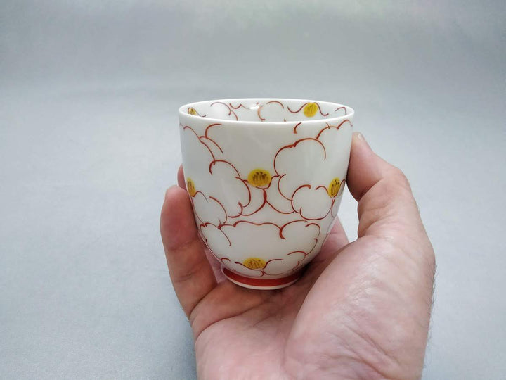 Flower Tea Cup Red — Hand-Painted Japanese Pottery by Koso Kiln