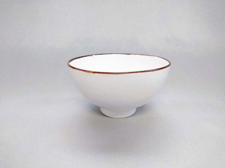 Ridged Rice Bowl Lrge Rim Rusted White Matte - Crafted By Koyo Kiln