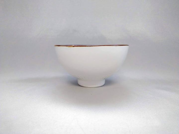 Ridged Rice Bowl Lrge Rim Rusted White Matte - Crafted By Koyo Kiln