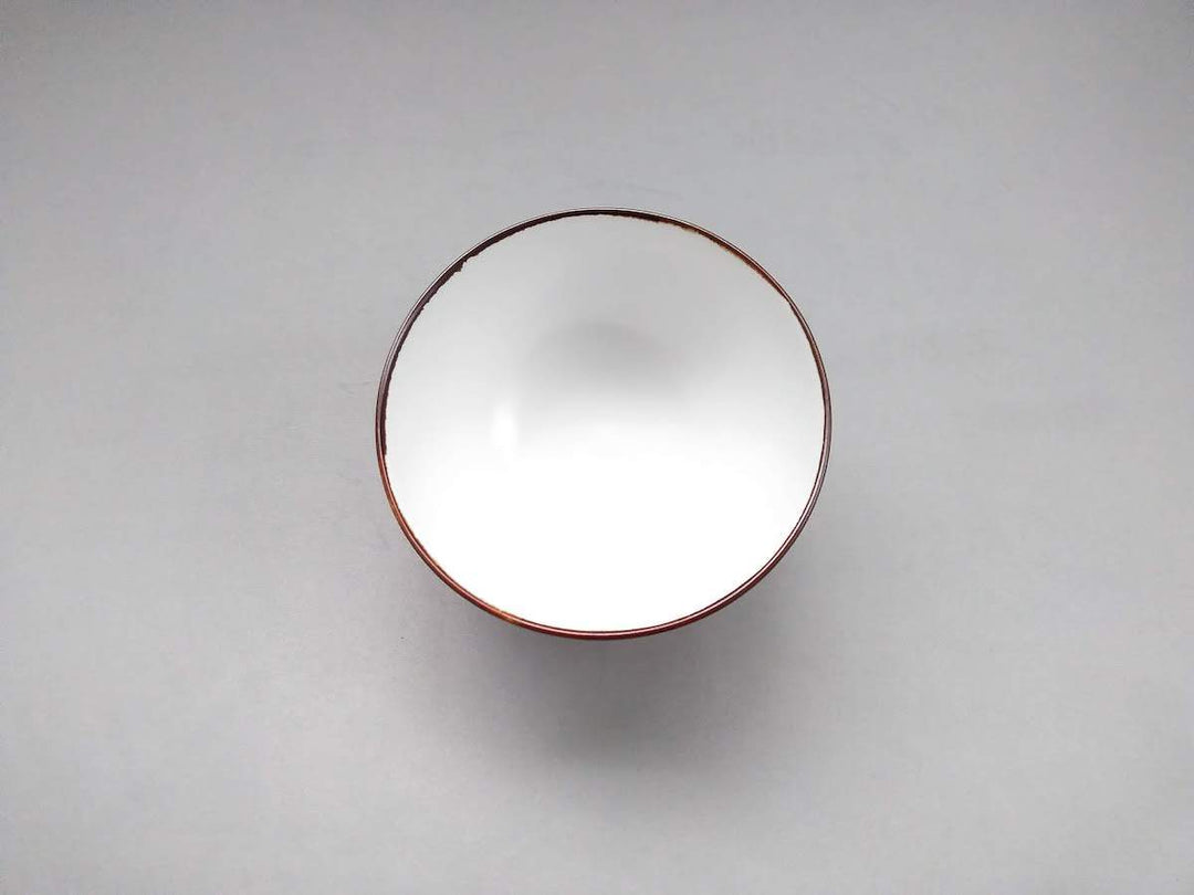 Ridged Rice Bowl Lrge Rim Rusted White Matte - Crafted By Koyo Kiln