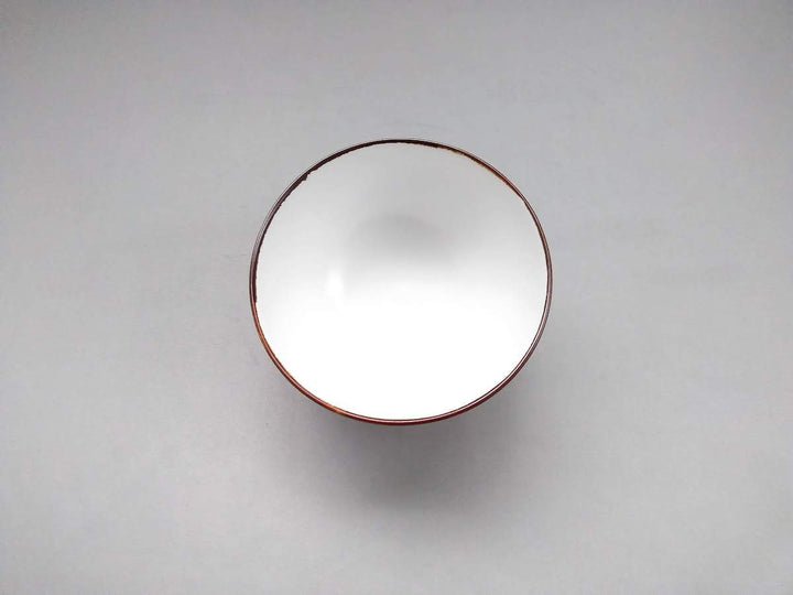 Ridged Rice Bowl Lrge Rim Rusted White Matte - Crafted By Koyo Kiln
