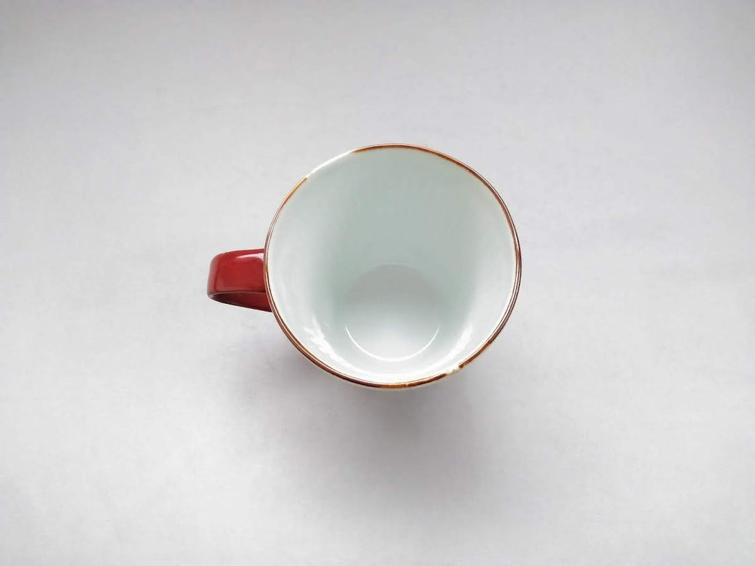Ridged Mug Leaves Red — Hand-Glazed Japanese Pottery by Koyo Kiln